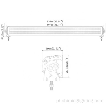 Barra de luz led de veículo de 32 &quot;duas fileiras